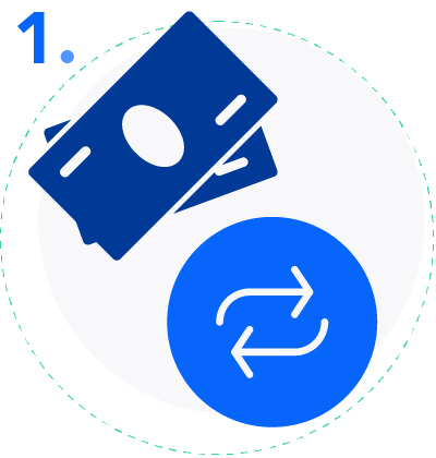 Cash or electronic currency exchange