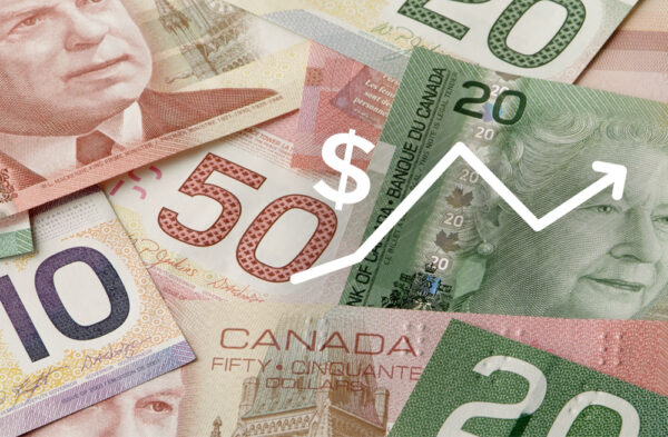 is the value of the canadian dollar going up or down